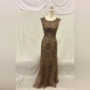Adrianna papell sleeveless beaded gown